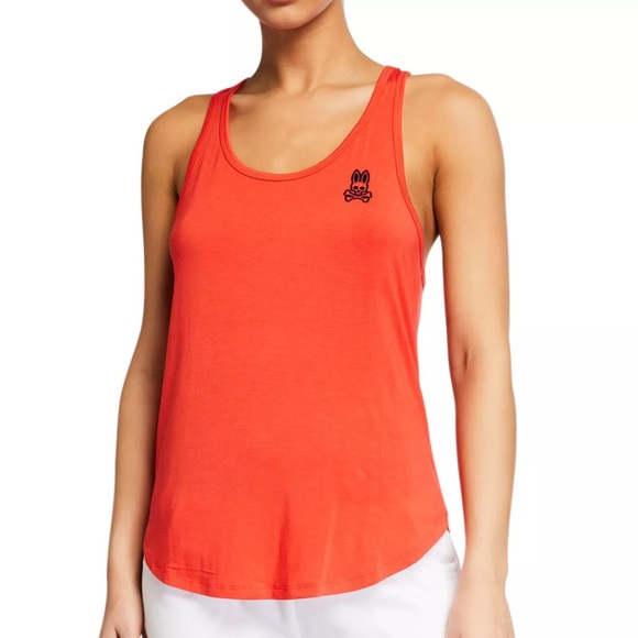 Bundle of 2 Psycho Bunny Logo Modal High-Low Racerback Tanks Brilliant Red 1 NWT - Picture 1 of 5